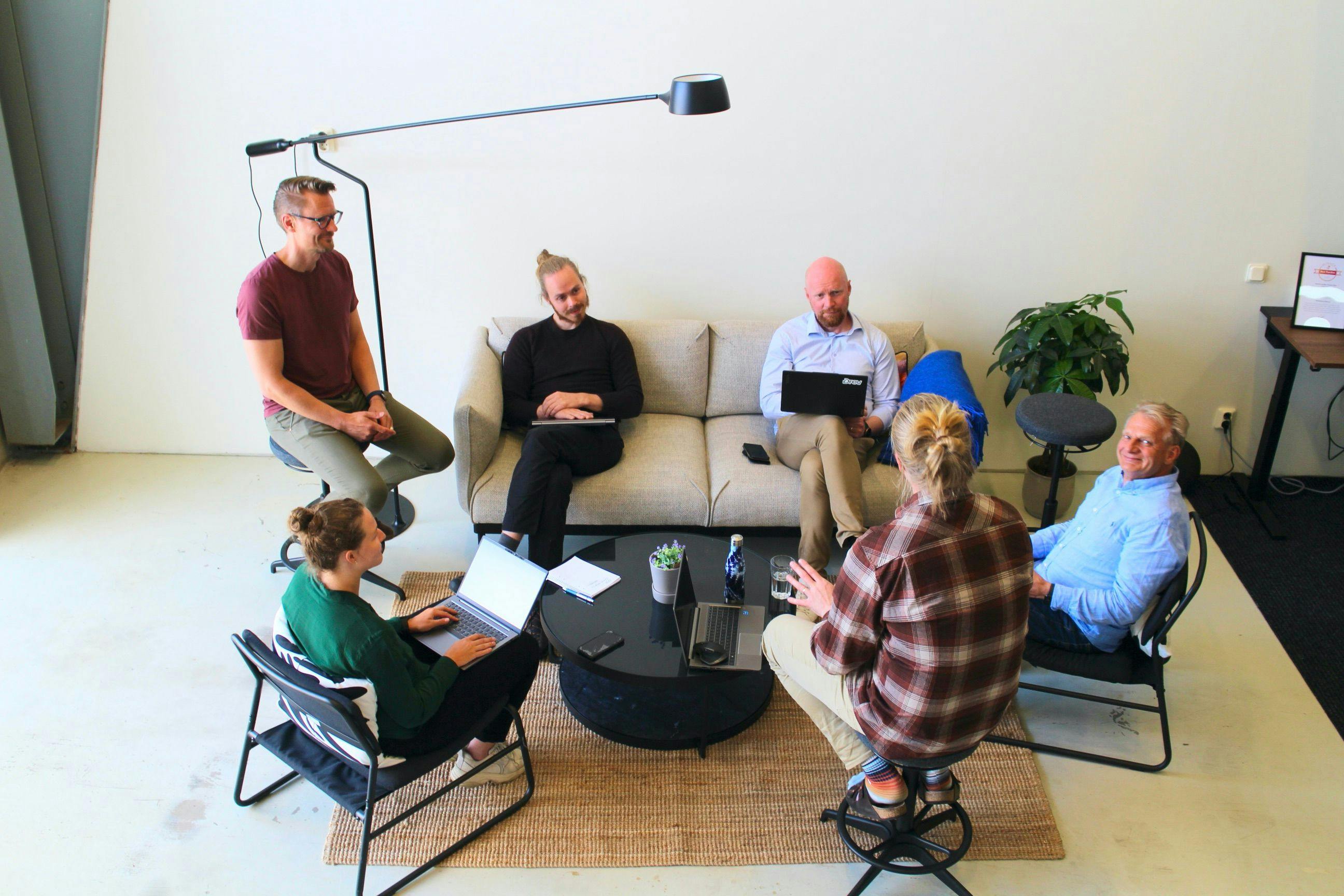 employees having a meeting at the office